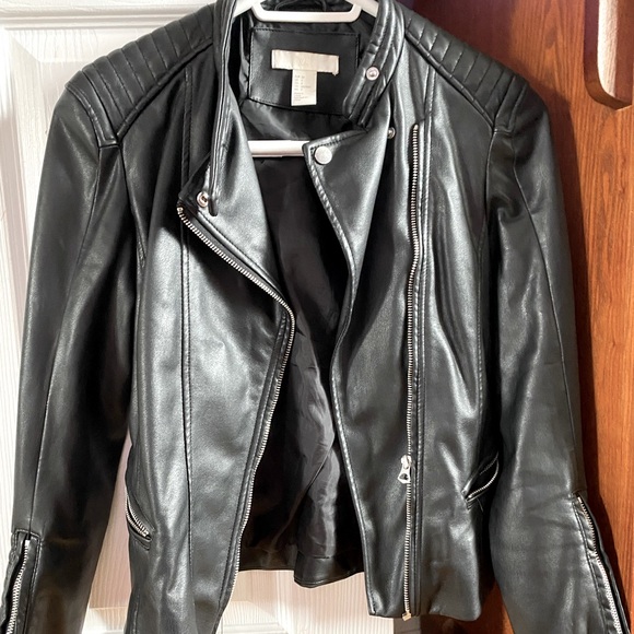 H&M black leather jacket - Picture 1 of 5